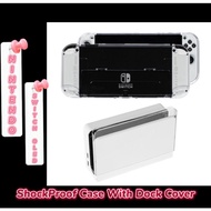 Nintendo Switch OLED Console Clear Slim Shockproof Hard Case With Dock Front Cover