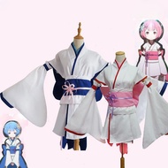 Re Zero Kara Hajimeru Isekai Seikatsu Cosplay Dress Childhood Rem and Ram Kimono Uniform Outfits Hal