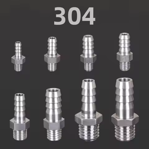 304 Miniature M3 M4 M5 M6 M8 Metric Male To 3mm 4mm 5mm 6mm 8mm Hose Barb OD Brass Barb Tube Fitting
