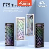 FreeWolf F75 Mechanical Keyboard | 75% Compact RGB | Tri-Mode Bluetooth 5.0/2.4G/USB-C | Gasket Moun