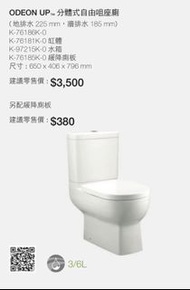 KOHLER |ODEON UP 分體式自由咀座廁