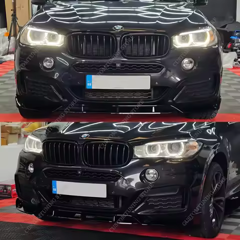 MP Style Gloss Black Front Bumper Splitter Lip Spoiler Diffuser For BMW X6 F16 35i 40d M50i M50d M S