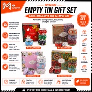 Christmas Empty Box & Empty Tin 2.2oz & 4.4oz Set Gift Box Jar Tea Candy Container Case DIY Making H