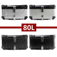 80L Motorcycle Aluminum Top Box Universal Motorcycle Tail Box Large Capacity Moto Travel Luggage Sto