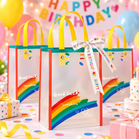 Gift Bag Birthday Gift Bag Party Favor Bag Gift Packaging Bag Reusable Empty Gift Bag Rainbow Party 