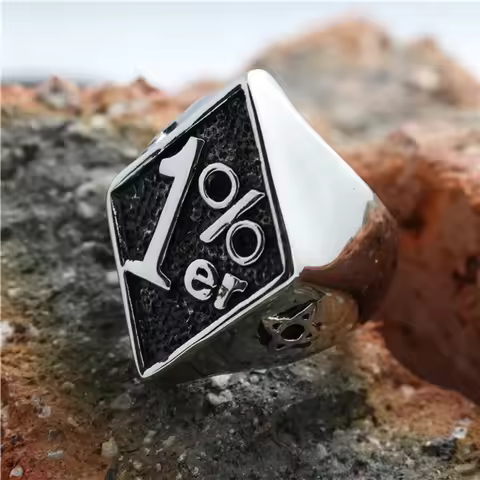 Newest Boys Mens 316L Stainless Steel Jewelry Fashion 1%ER Biker Ring Factory Price