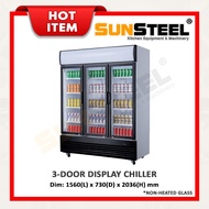 【SUNSTEEL】Commercial 3 Door Display Chiller / Peti Sejuk 3 Pintu (Non-Heated Glass, Eco)