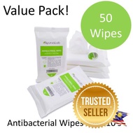 Antibacterial Wipes 5 in 1 Pack (5 x 10s)  Aloe Vera, Alcohol-Free, Safe, Child Friendly,Kills 99.99