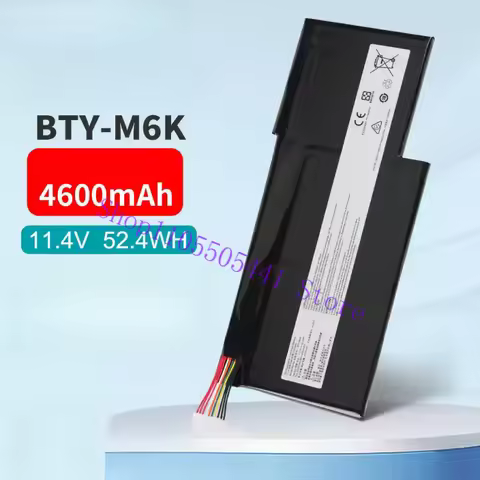 BTY-M6K Laptop Battery For MSI MS-17B4 MS-16K3 16W1/16W2 GF63 GF75 GF65 11.4V 4600mAh