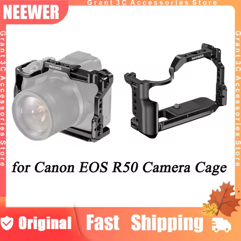 NEEWER R50 Camera Cage Aluminum with NATO Rail 1/4" 3/8" ARRI Threads Compatible for Canon EOS R50 D
