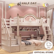 [Pre-order] Halfday - All Solid Wood Children Bed, Bunk Bed, Double Bed, Kids Bed, High and Low Bed,
