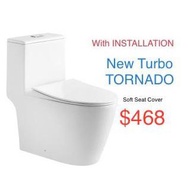 MIDAS 3033 Turbo Tornado Flushing 1-Piece Toilet Bowl
