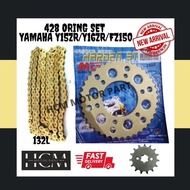 SPROCKET SET GOLD Y15ZR/Y16ZR/FZ150 RANTAI ORING GOLD Y15 Y16 FZ150 SPOKET SET ORING