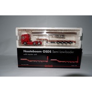 WSI 02-1114 NOOTEBOOM SCANIA R6 HIGHLINE 6X4 - SEMI DIEPLADER 4 AS + DAMWAND SCALE 1:50 WHITE TRAILE