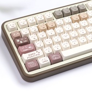 คอกาแฟแมวสีสันสดใสสูงน่ารักพิมพ์ด้วยน้ำผึ้งพลาสติก ABS สีสันสดใสสำหรับคอมพิวเตอร์ Windows Mac OS