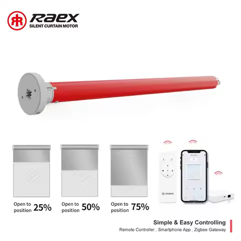 Raex Tuya WiFi tubular motor Smart Shade Blinds roller motor work with Alexa Google Home RF433 remot