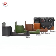 Leather Camera Half Case Cover Bag For Sony A6400 A6300 A6100 A6000 Cameras