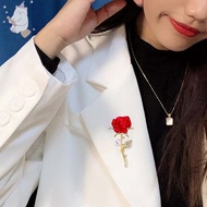 【E.five】 Fashion Design Sense Clothing Accessories Elegant Brooch Diamond Inlaid Rose Brooch E