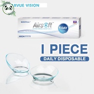 (1 PIECE) Maxvue Airsoft Daily Disposable Loose Piece Clear Lens 1 Day Use Contact Lenses