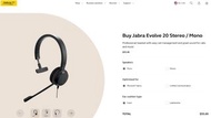 USB Headset- Jabra Evolve 20