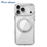 Manis Lemon ขาตั้งโปร่งใส 360 องศา Magnetic Case for iPhone 17 16 15 14 Pro Max ซองใส่โทรศัพท์ เคส ส