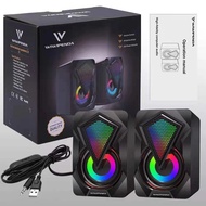 ลำโพงคอมพิวเตอร์เบสหนัก ลําโพง pc X2 usb mini RGB