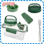 SHOOGEL Mason Jar Salad Container, Rectangular Design Leak Proof Salad Pod, Salad Jar Sealed Jar Kee