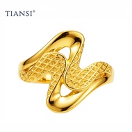 TIANSI 916 (22K) Gold 5D Double Wave Ring | Emas 916 Cincin Ombak Rindu Double | 916 黄金双泼浪戒指