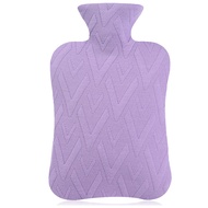 samply Hot Water Bottle with Cover, 2L Hot Water Bag for Hot and Cold Compress, Hand Feet Warmer, Ne