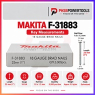 F-31883 MAKITA 18 GA BRAD NAIL 25MM