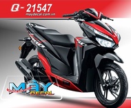 Tem rời vario 150 indo đỏ đen nhám