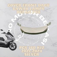 cod - cover dagu lampu depan honda pcx 160 k1z new warna SILVER merk non original abs