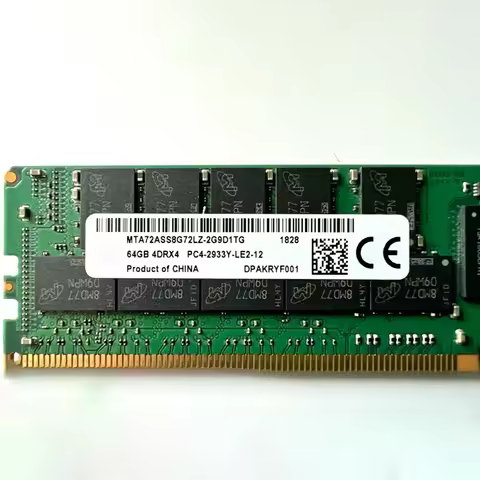 1PCS MTA72ASS8G72LZ-2G9DITG RAM 64GB 64G 4DRX4 DDR4 2933 PC4-2933Y LRDIMM REG Memory High Quality Fa