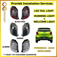 (1 Year Warranty) Perodua Axia 2014 - 2022 Dragon Scale Albino LED Tail Lamp With Signal Running Lig