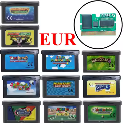 GBA Game Cartridge 32 Bit Video Game Console Card Mario Series Super Mario Bros Wario Land4 Mario Go