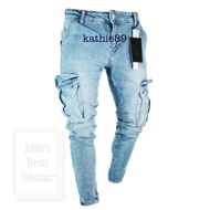 Men's Skinny Jeans Cargo Pants Six Pocket Stretchable
