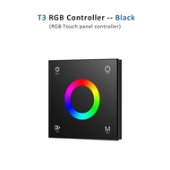 【EX SHOP】 4CH รีโมทควบคุม LED 12V 24V แผงที่หรี่แสงแบบแตะกระจกแบบติดในสหภาพยุโรปสำหรับแถบไฟ LED T1 T