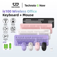 GOOJODOQ Wireless Bluetooth Keyboard Mouse Set 2.4G With 104 Keyboard and 1600 DPI Mouse For Laptop