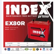 INDEX BATTERY รุ่น(EX80R) 55D26R ใช้กับรถHonda : Accord (89-93) Nissan : Cefiro A31