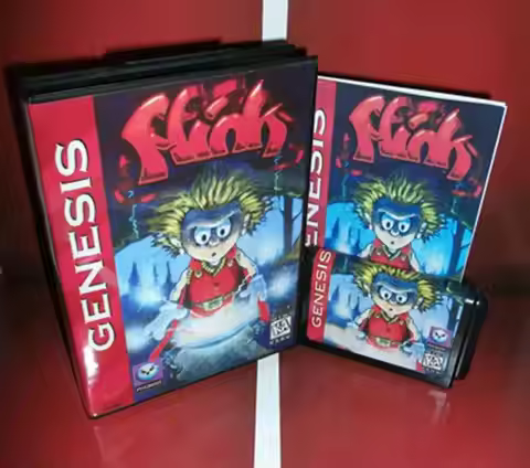 Flink with Box and Manual Cartridge for 16 bit Sega MD game card Megadrive Genesis system