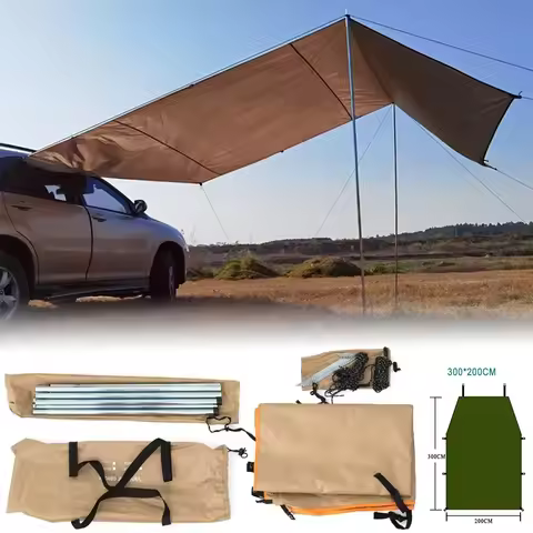 300x200cm Car Side Shelter Shade Camping Car Roof Top Tent Awning Waterproof UV Camping Tent Automob