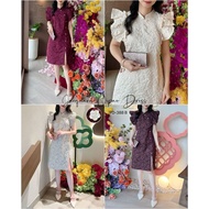 QIPAO CHINESE NEW YEAR DRESS / DRESS JACGUARD QIPAO SINCIA CHINESE NEW YEAR FLORAL YO-388B