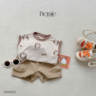 Set bộ tanktop họa tiết in trần cún cho bé trai kèm quần short size 9 đến 25kg BERNIE KIDS H0225B31