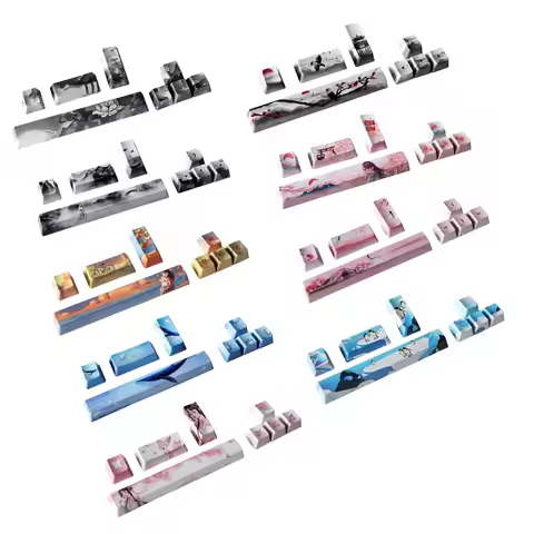 8 Keys PBT Five Sides Dye Subbed Keycap OEM Profile 6.25 Space ESC Enter Direction Key Caps for DIY 