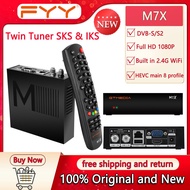 New Twin tuner lKS &amp;SKS Receptor GTMEDIA M7X Satellite TV Receiver 1080P HD DVB-S2 Decoder HEVC main 8 profile M3U Set Top Box Henyi