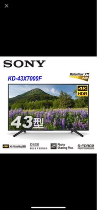Sony 43吋 KD-43X7000F 4K 高清電視