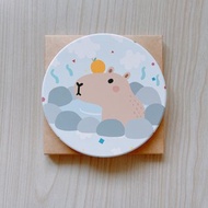 水豚 圓形 吸水杯墊