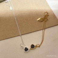 Korean Zirconium Silver Necklace Necklace Chain Niche Love Jane s925 Pure Extreme ins Design Female 