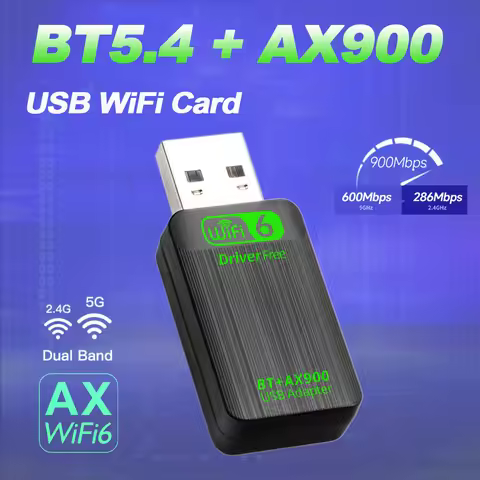 AX900 USB WiFi 6 Bluetooth 5.4 Adapter 2in1 Dongle Dual Band 2.4G&5GHz Network Wireless Receiver DRI