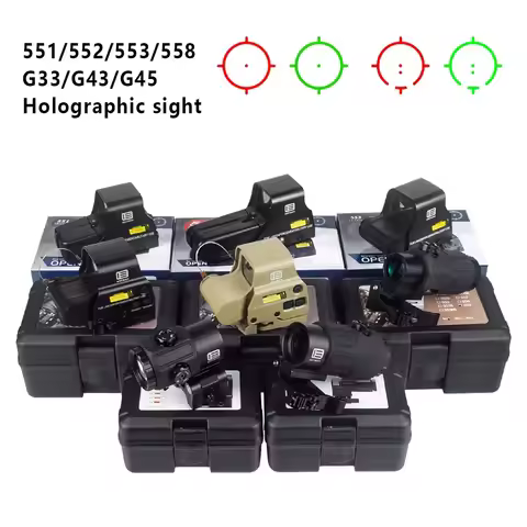 Tactical 551 552 553 558 Red Dot Holographic Sight Eotech G33 G43 G45 Scope 3X Magnifier Hunting Sco